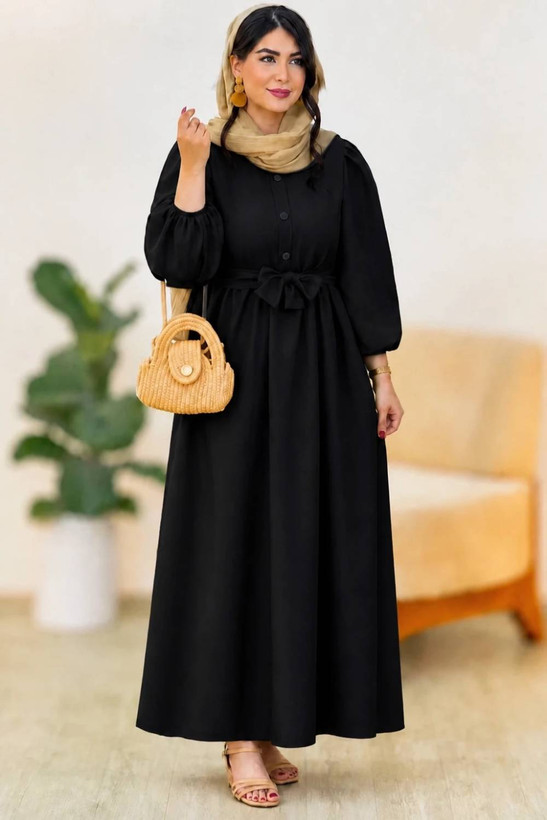 پیراهن بلند سه دکمه 🎀🪷کد 16451 ناز