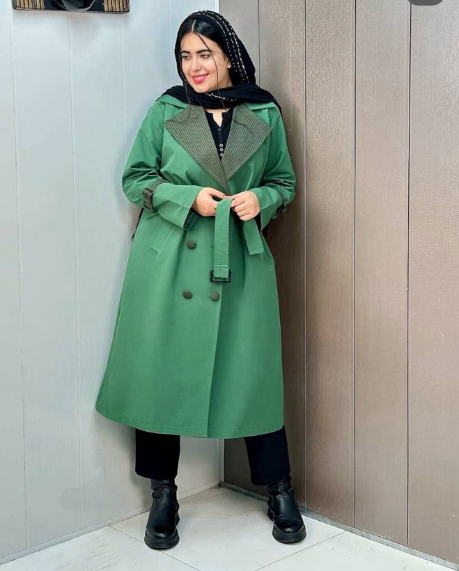 مانتو بارونی آبان🌺😍3076 چیچک