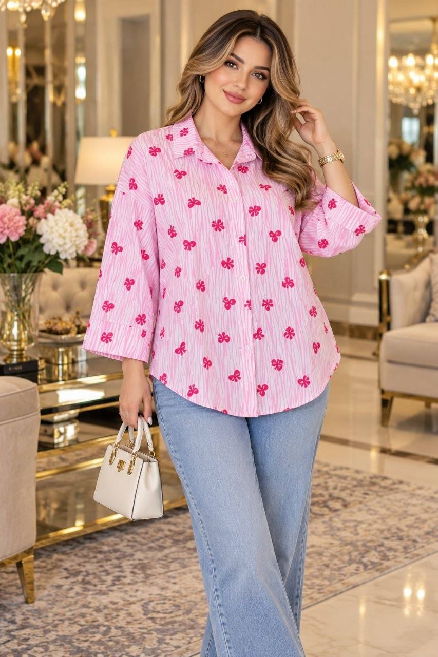 شومیز مانتویی پاپیون 💕🎀کد9452 آرات