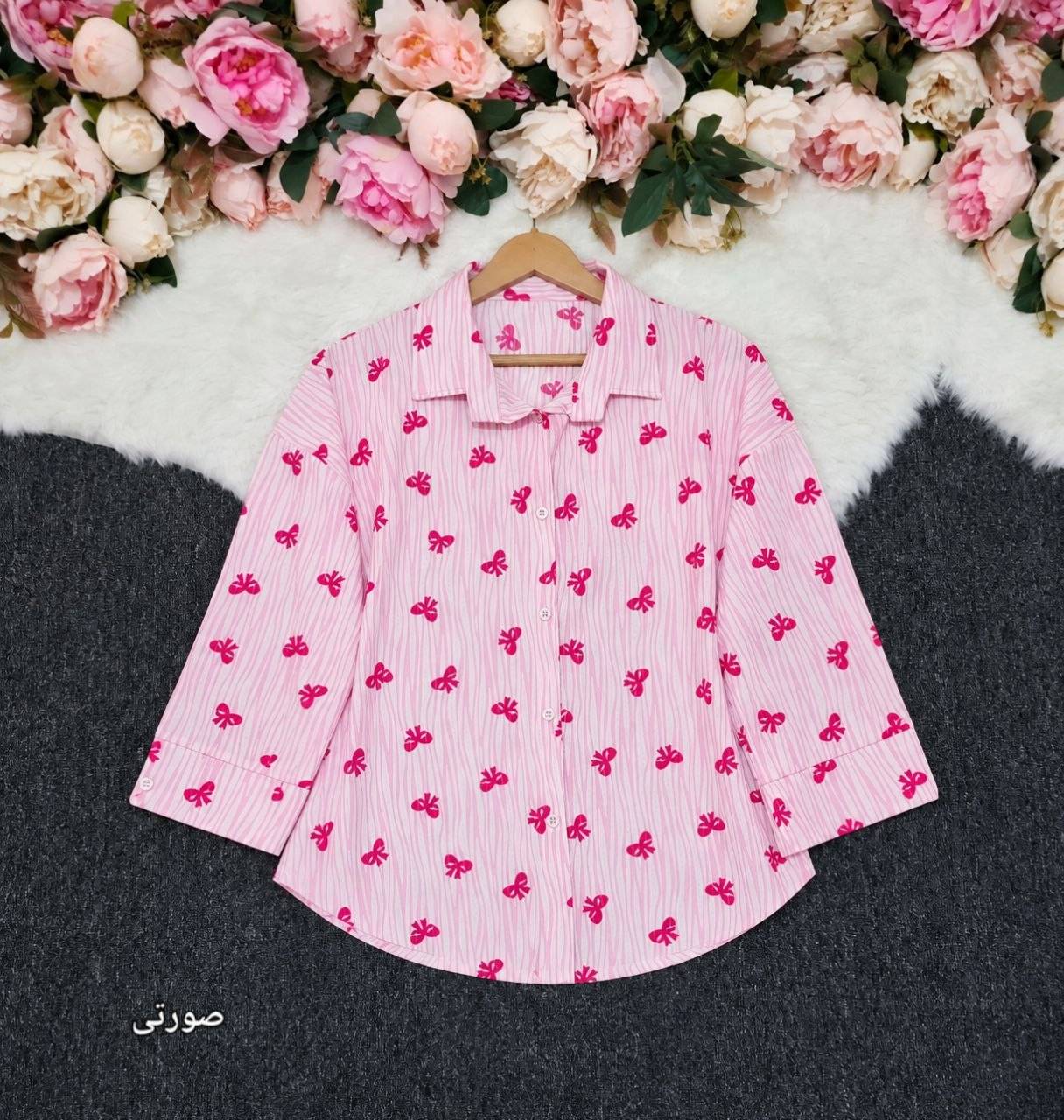 شومیز مانتویی پاپیون 💕🎀کد9452 آرات