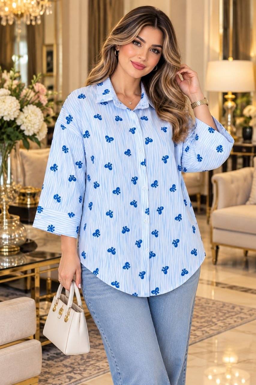 شومیز مانتویی پاپیون 💕🎀کد9452 آرات