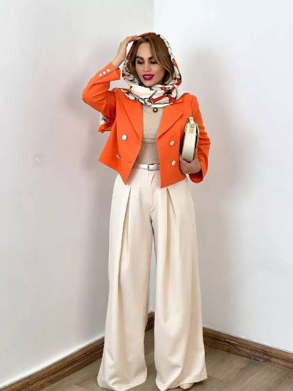 کت و شلوار نارنج 🫀🧡🫀کد 27545 طاها