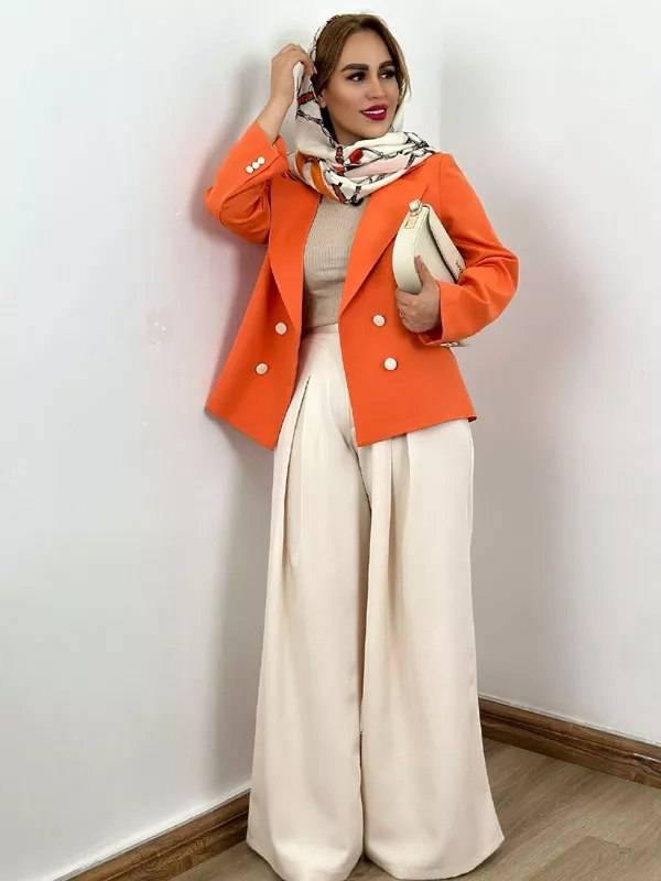 کت و شلوار نارنج 🫀🧡🫀کد 27545 طاها