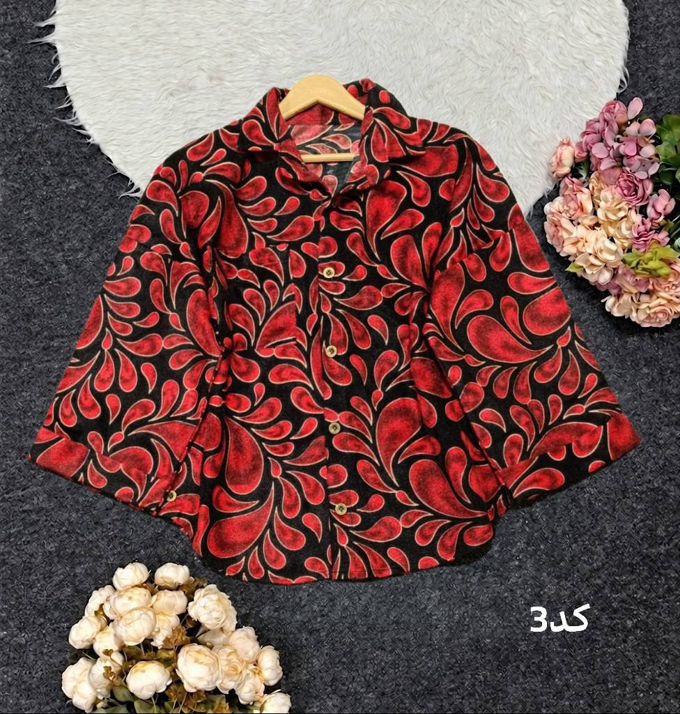 شومیز مانتویی مخمل 🌹🌾کد 27511 باران