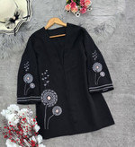 مانتو کتی گلدوزی شاپرک🌿 با پارچه کرپ مازراتی اعلا ✅والی27584