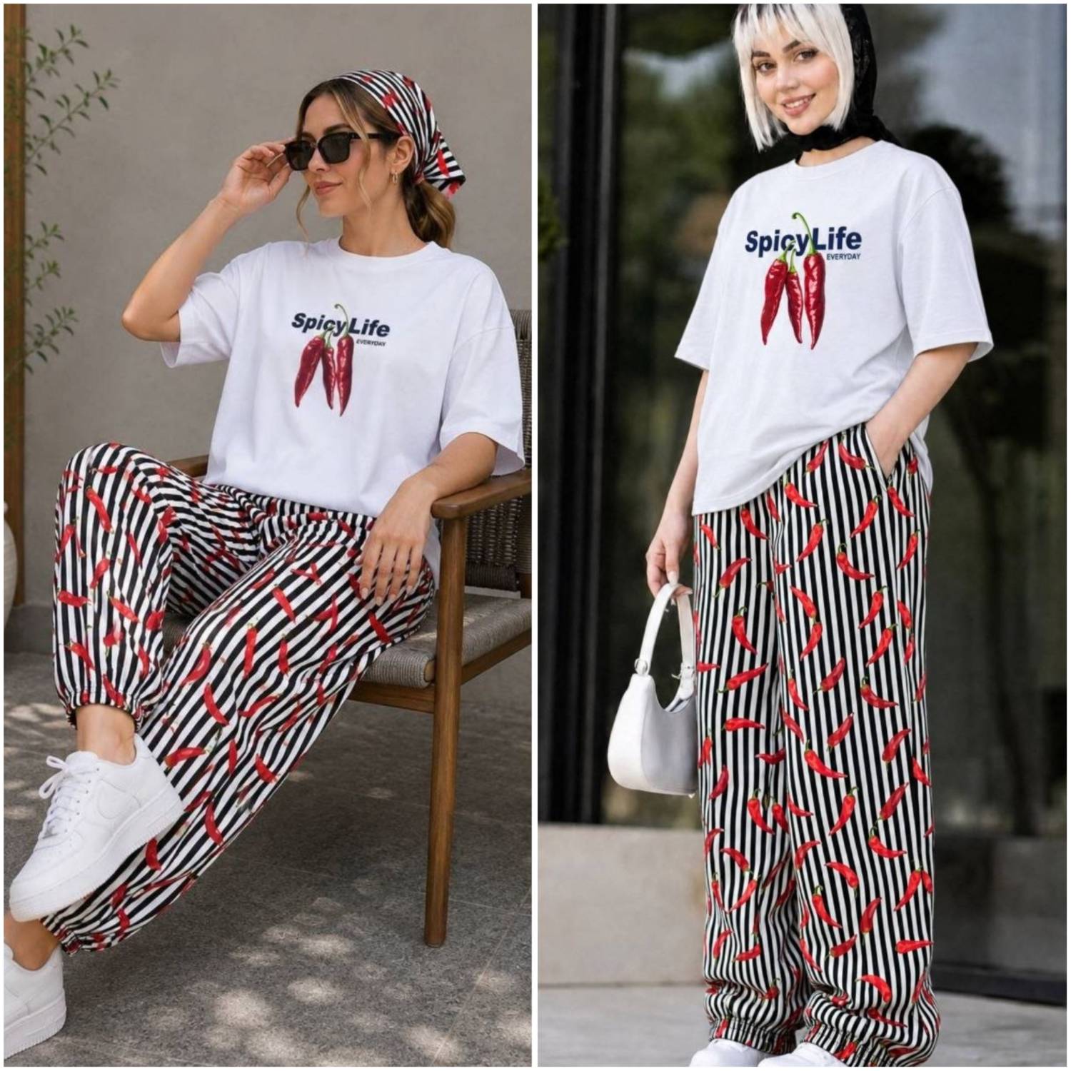 ست تیشرت و شلوار🌶️ pepper 🌿 با کیفیت عالی ✅ الیش22760