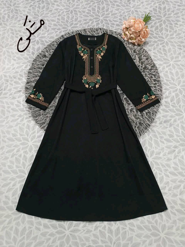 پیراهن گلدوزی مهدیس مخمل کبریتی درجه یک در رنگبندی 😍 😍 کد ۲۷۷۶۲ دل