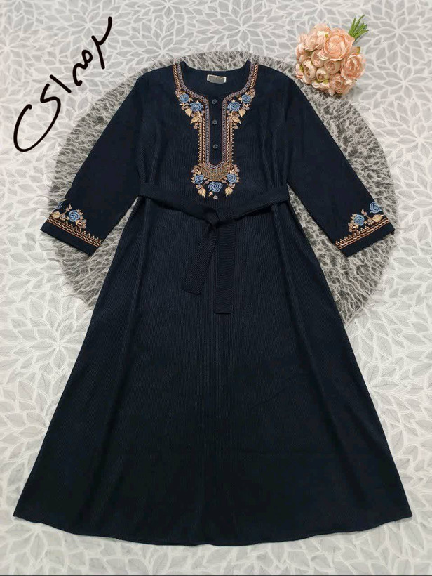 پیراهن گلدوزی مهدیس مخمل کبریتی درجه یک در رنگبندی 😍 😍 کد ۲۷۷۶۲ دل