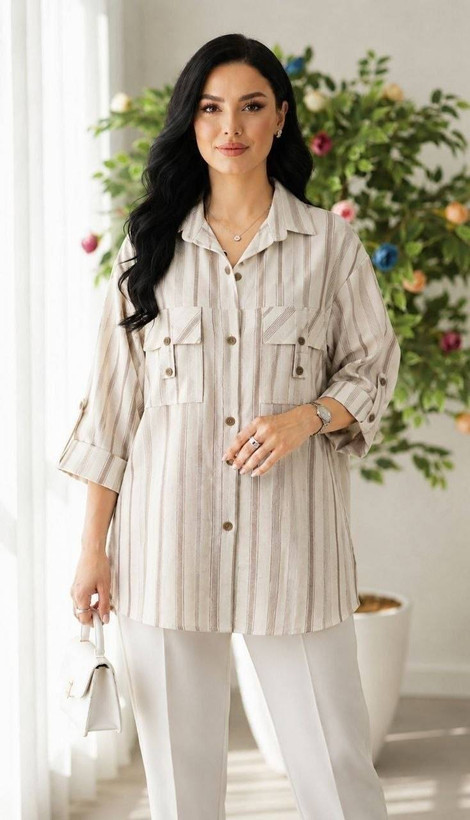 مانتو لنین راه راه 🌸🫀کد 23228 ساری