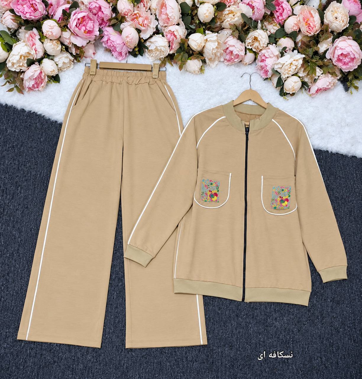 ست سویشرت شلوار گلدوزی ❤️🎀کد 27909 ارا