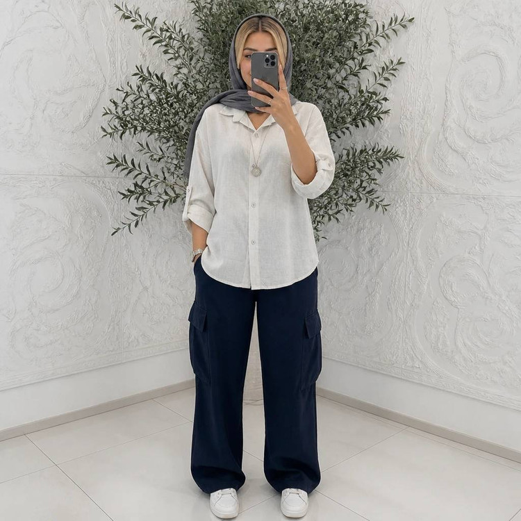 شومیز مانتویی لنین مهدیس 🎀❤️کد 540 شانی