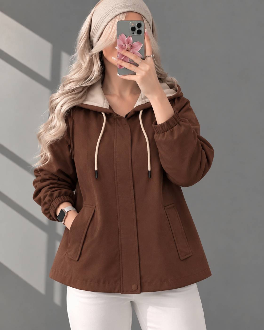 بارونی کلاهدار با استر مهتاب 🫀🎀کد 822 آدرا