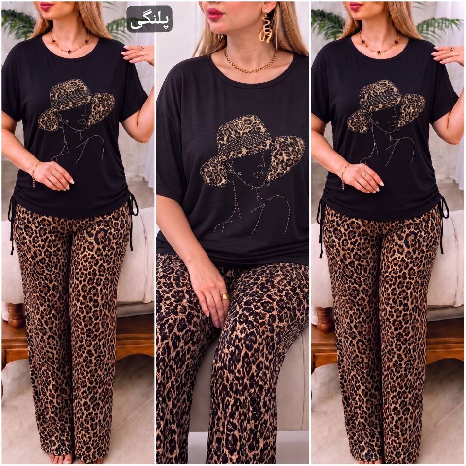 ست تیشرت شلوار کلاه☘️🌺27996شایسته
