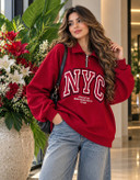 هودی نیم زيپ NYC در رنگبندی 🎀🎀کد۲۸۰۶۲ مد