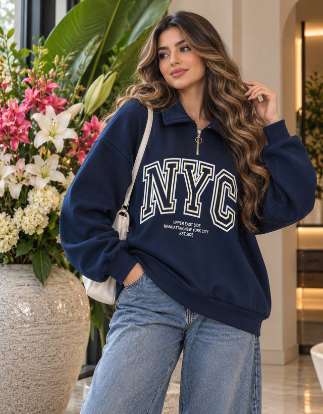 هودی نیم زيپ NYC در رنگبندی 🎀🎀کد۲۸۰۶۲ مد