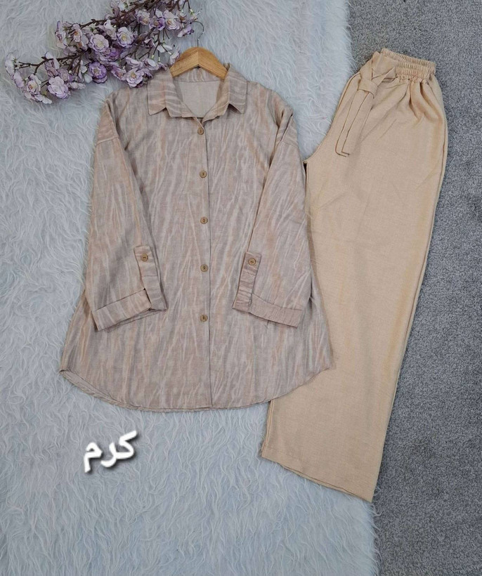 ست شومیز شلوار لاریس درجه یک تکرنگ 🌈 🌈 کد ۱۶۴۱۲ فار