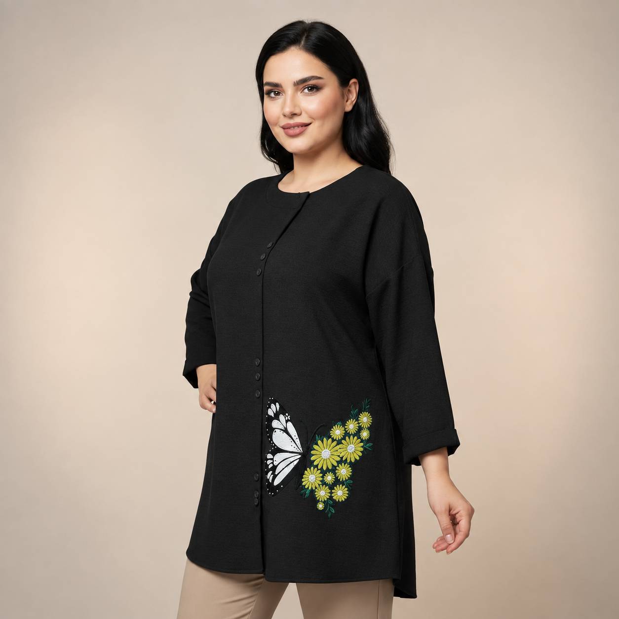 شومیز مانتویی قواره دار پروانه در دورنگ 🥰 🥰 کد ۳۴۲۱ جز