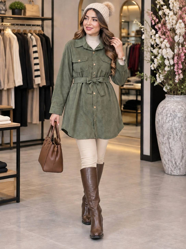 مانتو کبریتی ژاکلین🌿 پارچه مخمل کبریتی 🌿والی۳۸۱۶۰