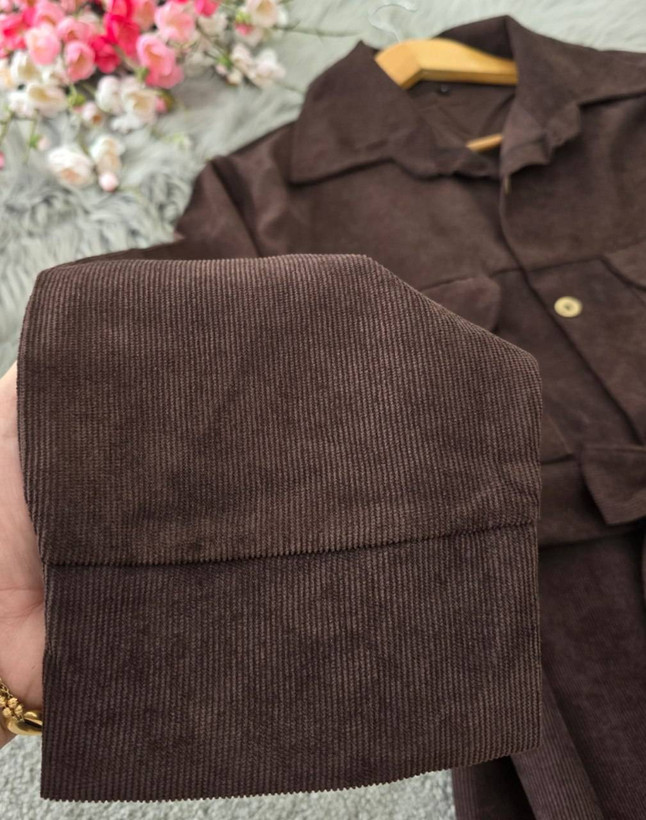 مانتو کبریتی ژاکلین🌿 پارچه مخمل کبریتی 🌿والی۳۸۱۶۰