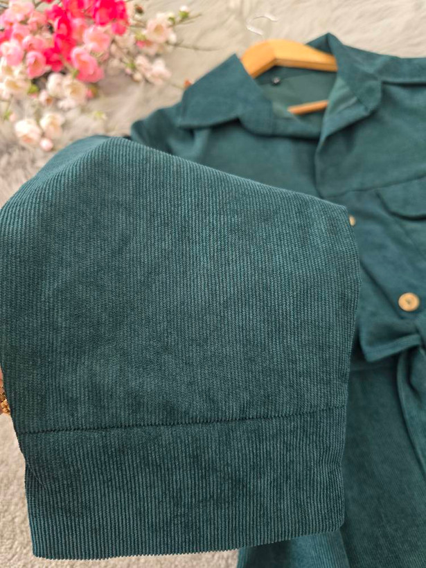 مانتو کبریتی ژاکلین🌿 پارچه مخمل کبریتی 🌿والی۳۸۱۶۰