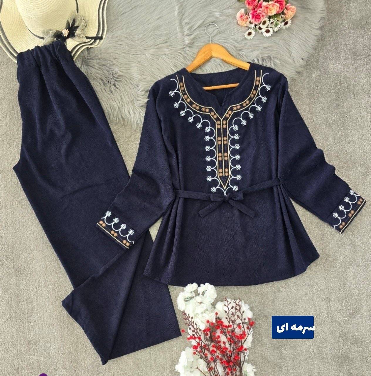 ست تونیک و شلوار شرمین پاییزه🌿 با کیفیت عالی ✅ والی4730