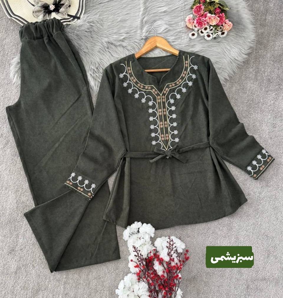 ست تونیک و شلوار شرمین پاییزه🌿 با کیفیت عالی ✅ والی4730