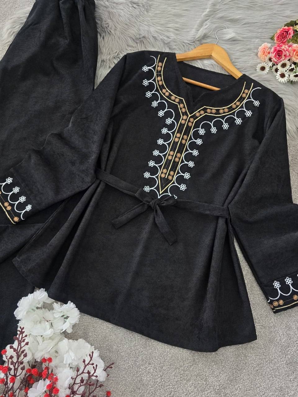 ست تونیک و شلوار شرمین پاییزه🌿 با کیفیت عالی ✅ والی4730