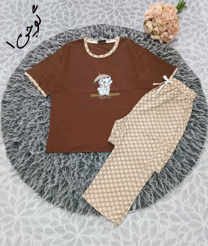 سو تیشرت شلوار تمام نخ پاییزی در رنگ بندی 🎀🎀کد۲۷۸۳۸ دل