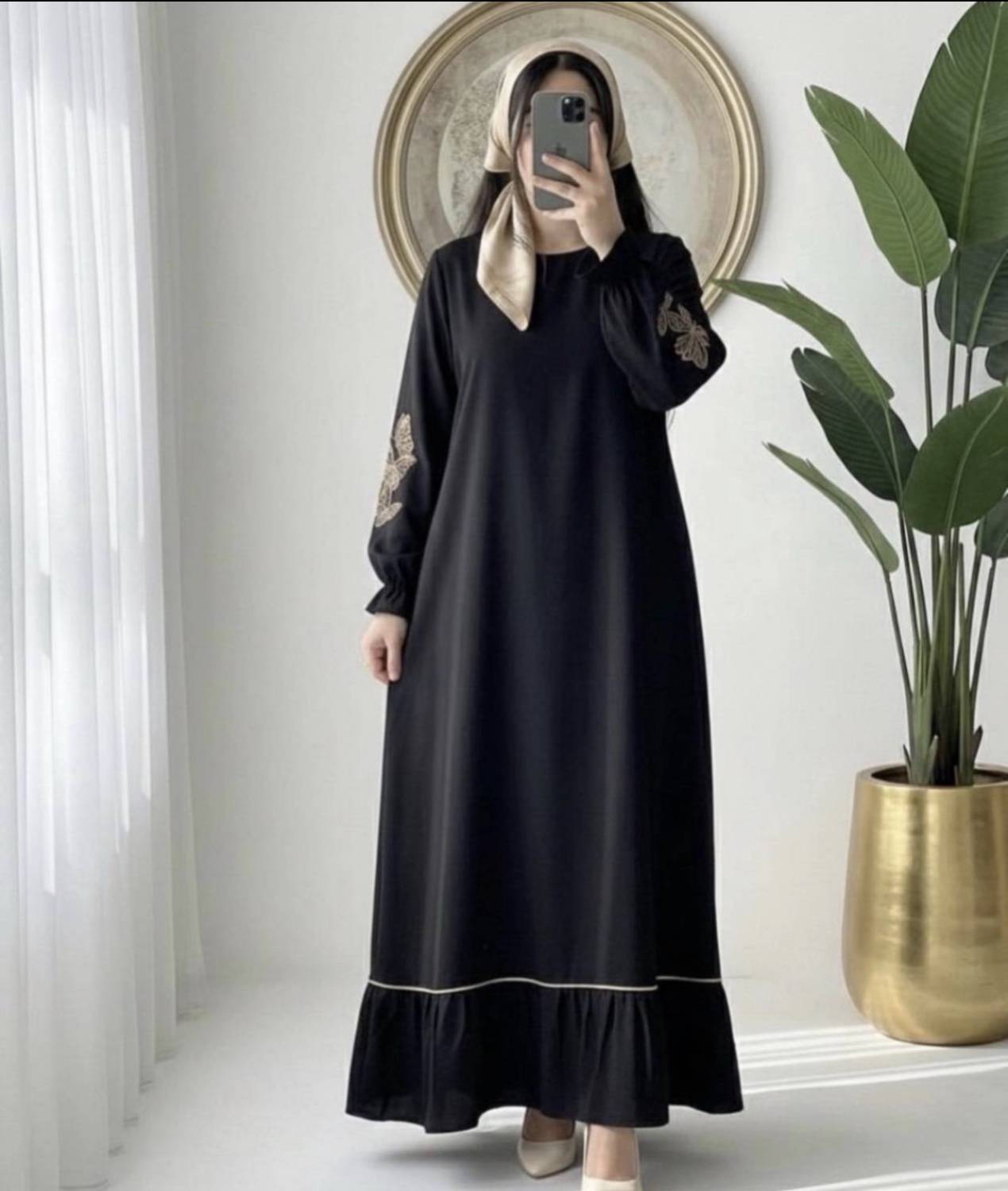 عبا نیایش تکرنگ مشکی 🤩🤩کد۲۸۳۴۸ راش