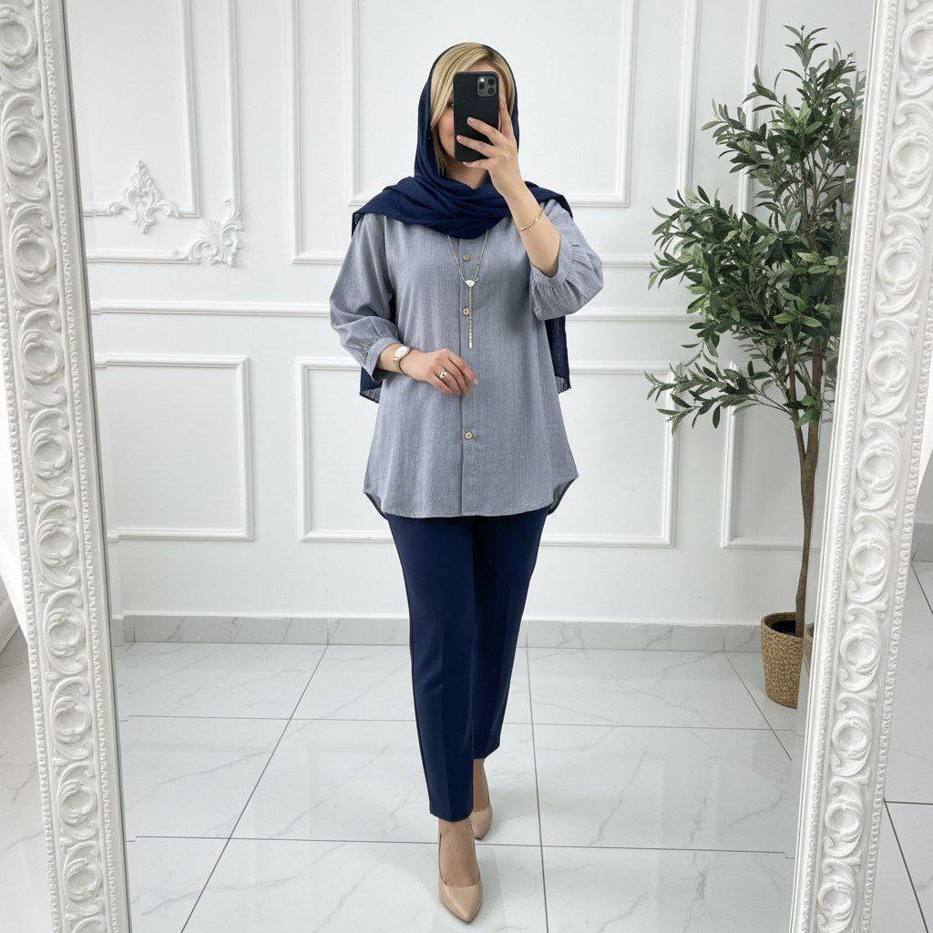 شومیز مانتویی آبشاری ماهلین تنخور زیبا و شیک 🥰😍کد513 شانی