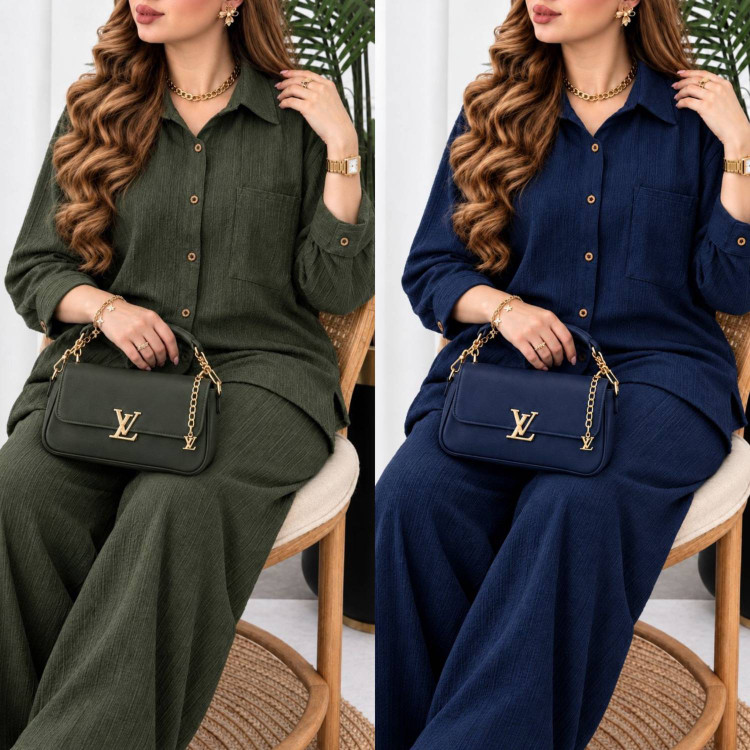 ست مانتو شلوار با رنگبندی عالی 🌺☘️کد 7661نفیس