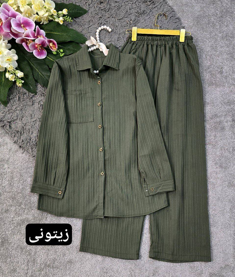 ست مانتو شلوار با رنگبندی عالی 🌺☘️کد 7661نفیس