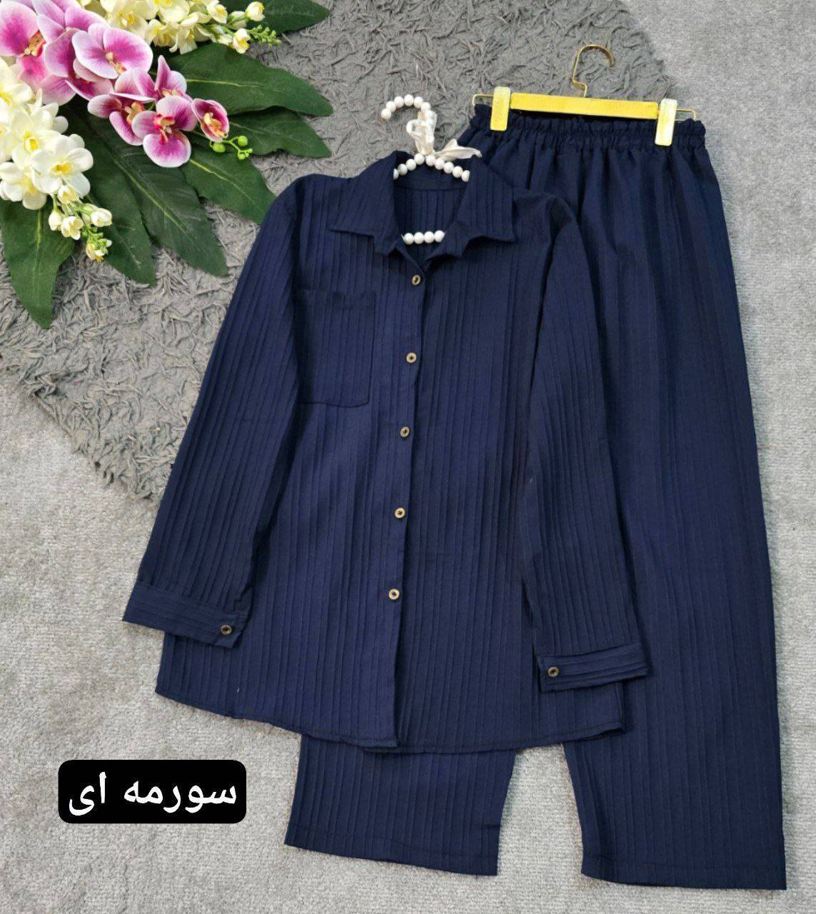 ست مانتو شلوار با رنگبندی عالی 🌺☘️کد 7661نفیس
