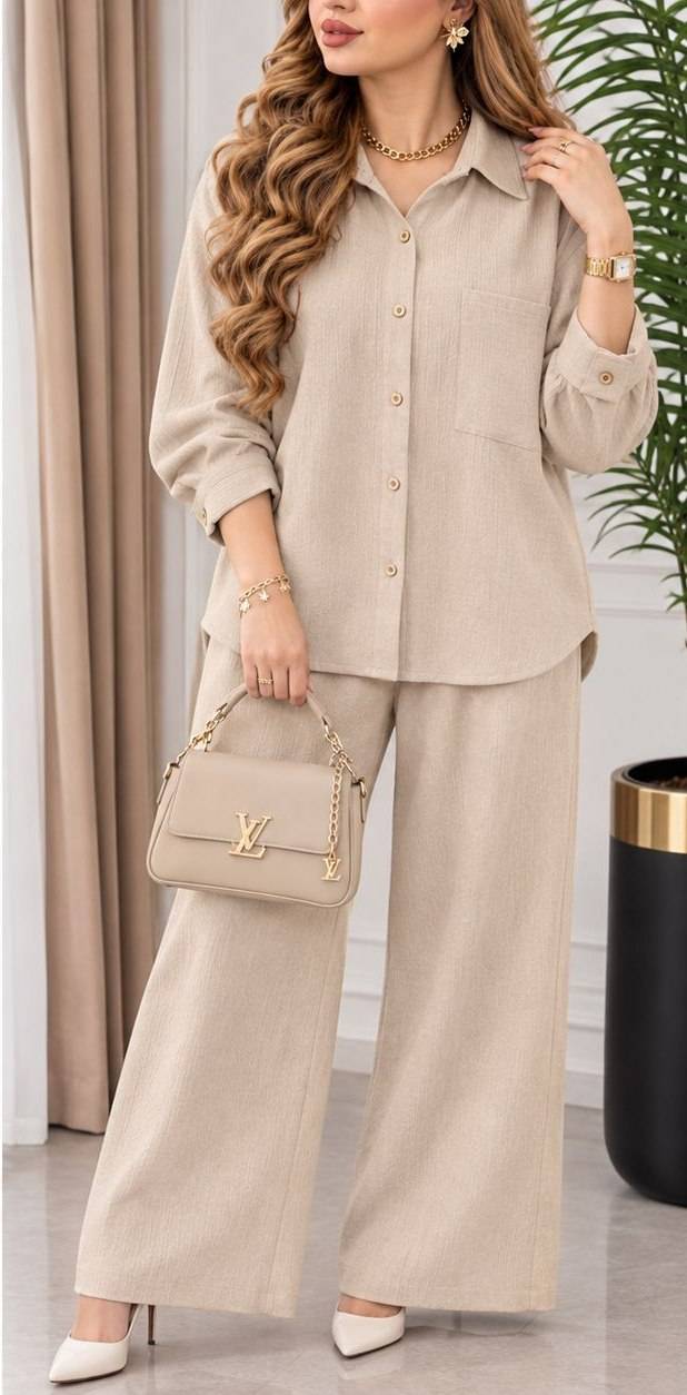 ست مانتو شلوار با رنگبندی عالی 🌺☘️کد 7661نفیس