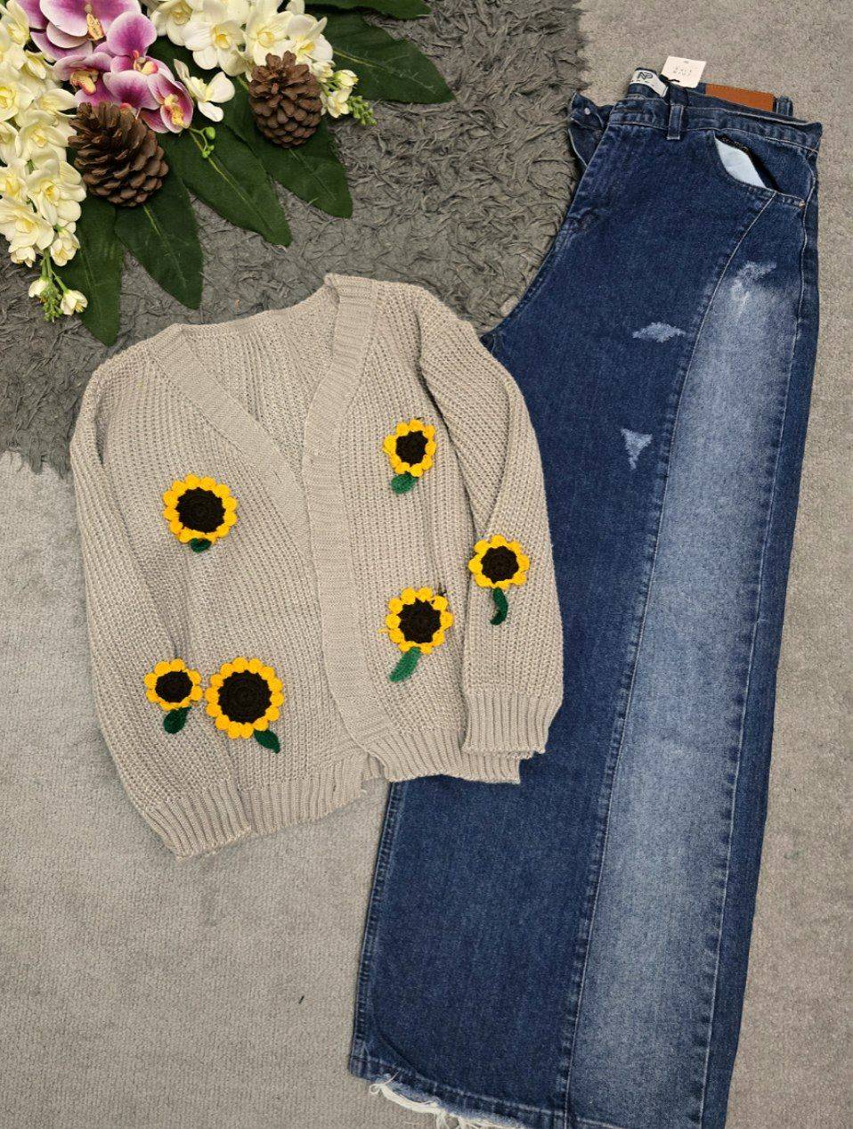 ژاکت بافت آفتابگردون 🌺✨24855 نفیس