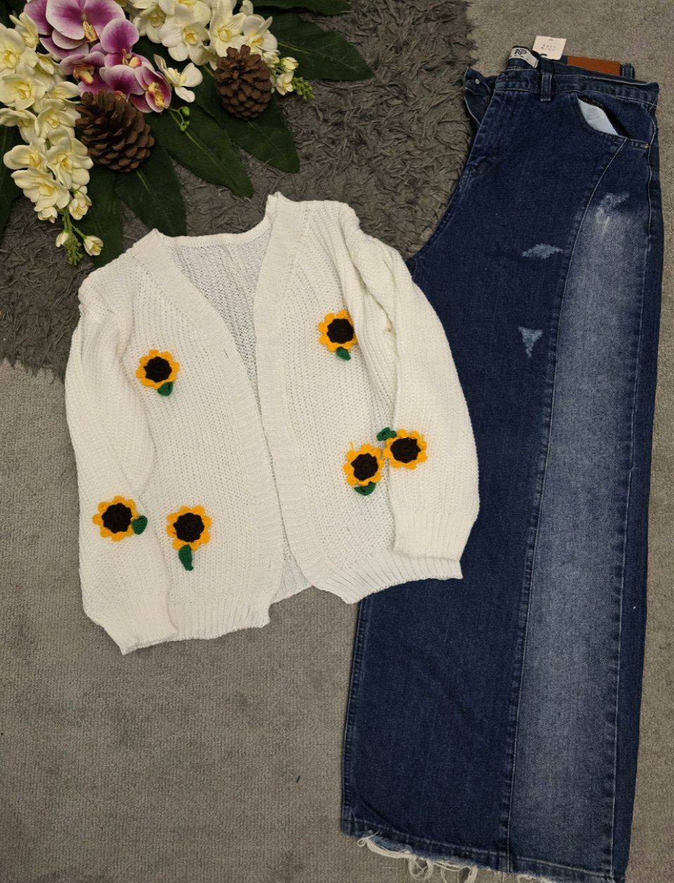 ژاکت بافت آفتابگردون 🌺✨24855 نفیس