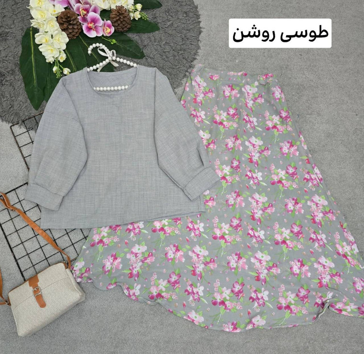 شومیز و دامن گلدار ☘️🌺21255 نفیس