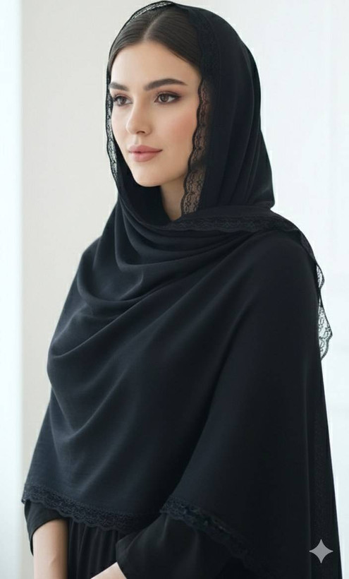 شال پلیسه لب توری ☘️🌺5826 نفیس