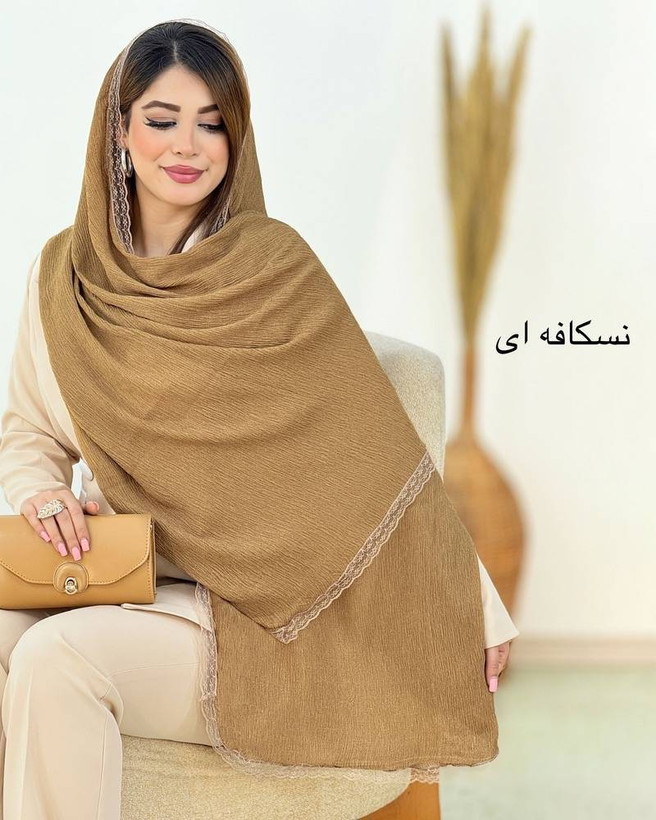 شال پلیسه لب توری ☘️🌺5826 نفیس