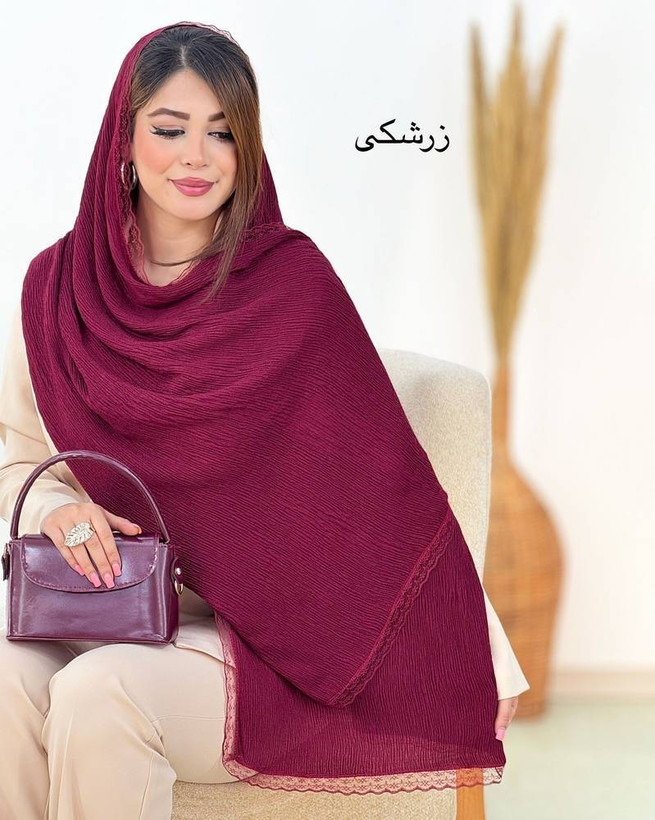 شال پلیسه لب توری ☘️🌺5826 نفیس