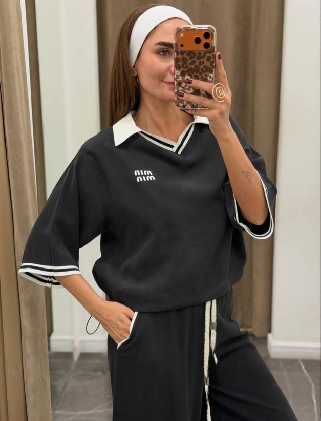 ست بلوز و شلوار اورجینال Miu Miu🌿 با کیفیت عالی ✅الیش12725
