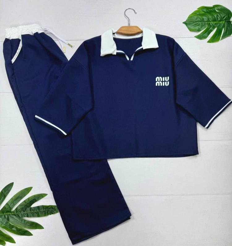 ست بلوز و شلوار اورجینال Miu Miu🌿 با کیفیت عالی ✅الیش12725