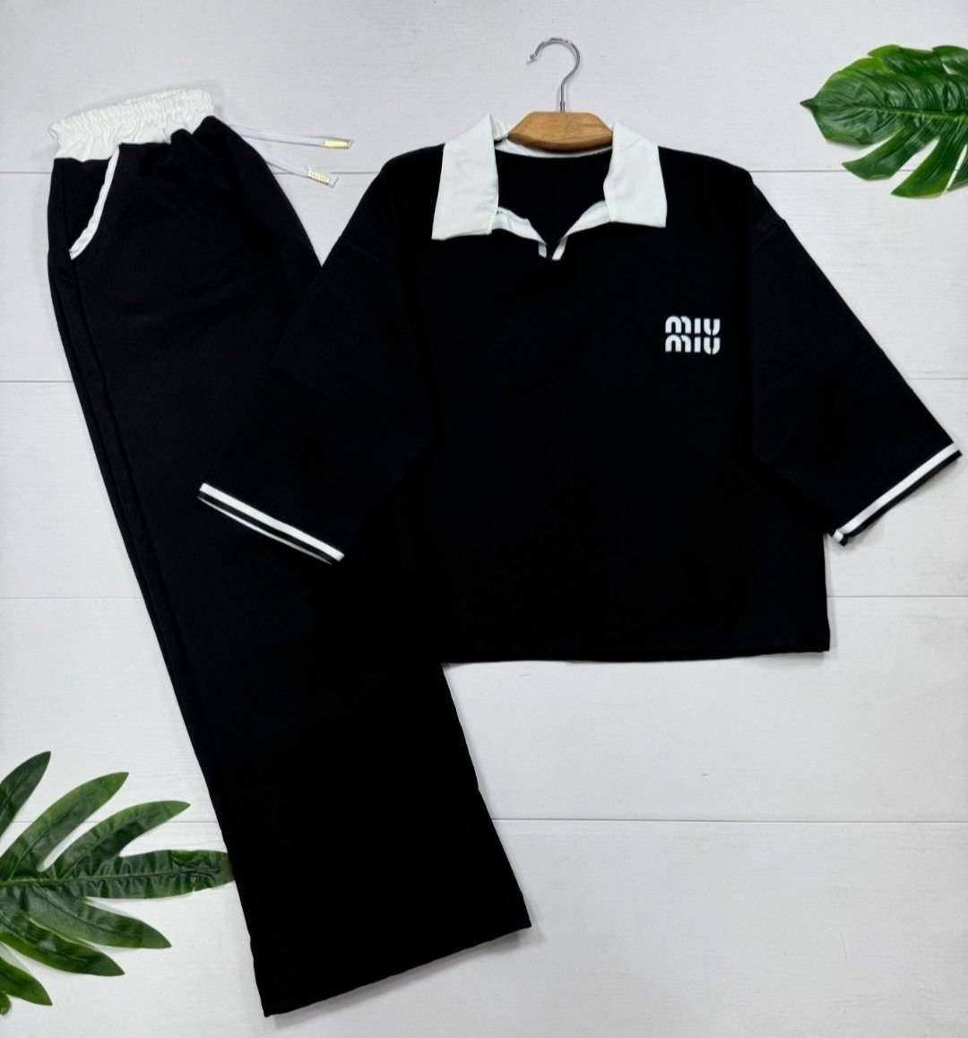 ست بلوز و شلوار اورجینال Miu Miu🌿 با کیفیت عالی ✅الیش12725