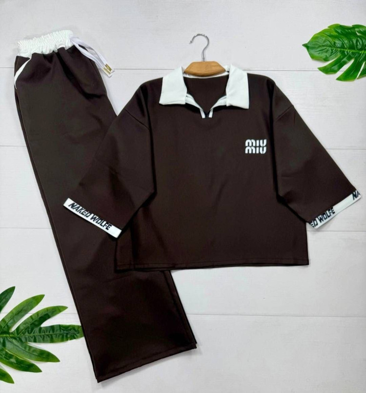 ست بلوز و شلوار اورجینال Miu Miu🌿 با کیفیت عالی ✅الیش12725