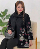 مانتو مخمل مجلسی رازقی🌿 با پارچه مخمل درجه یک ✅ الیش4562