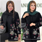 مانتو مخمل مجلسی رازقی🌿 با پارچه مخمل درجه یک ✅ الیش4562