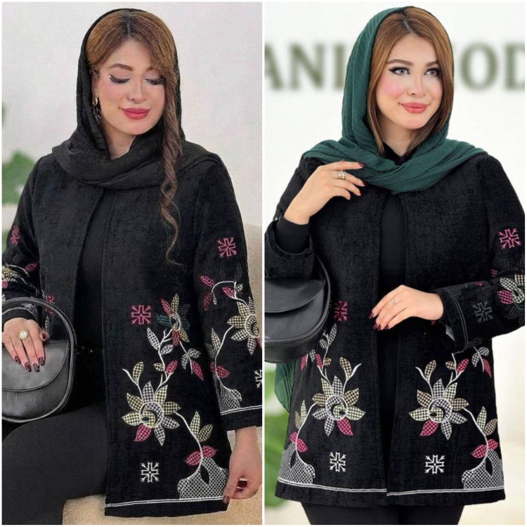 مانتو مخمل مجلسی رازقی🌿 با پارچه مخمل درجه یک ✅ الیش4562