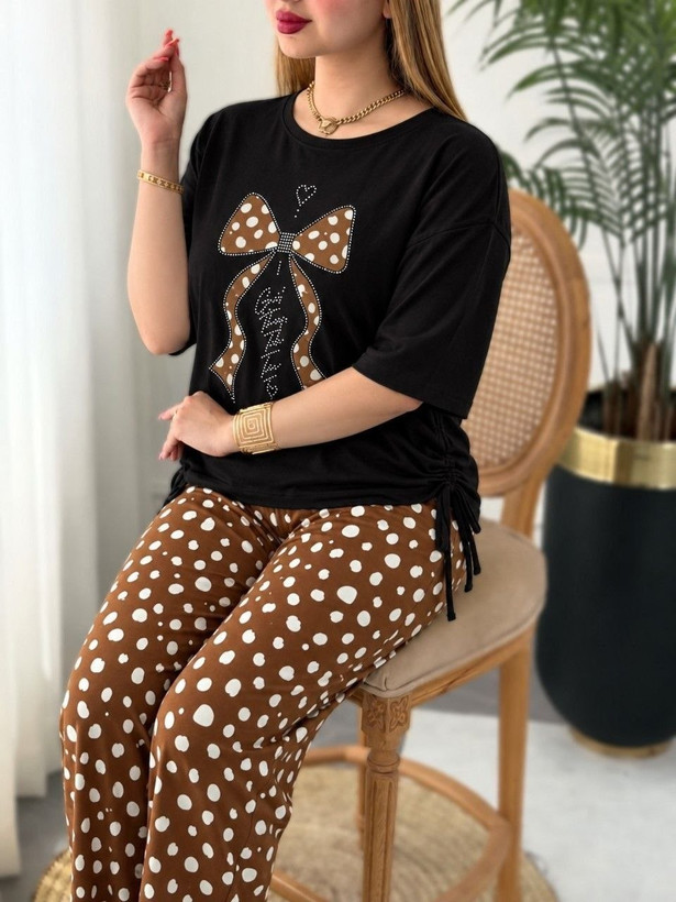 ست بلوز و شلوار آهویی🌿 با کیفیت عالی ✅ الیش26059