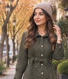 پالتو بلند رستا🌿 با پارچه تافته ضخیم و موهردار ✅والی26286