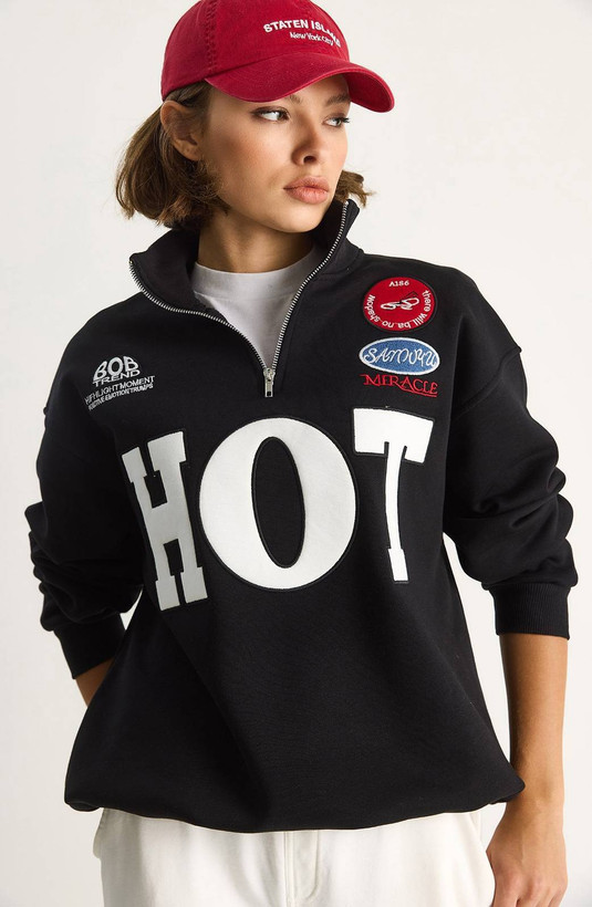 سویشرت دورس نیم زیپ Hot735🌿 با کیفیت عالی ✅ تارا. 76182